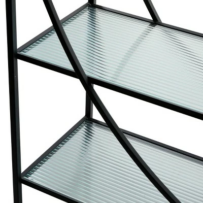 Olivia & May Industrial Iron Wall Shelf Black - Olivia & May 4 Olivia & May Industrial Iron Wall Shelf Black - Olivia & May - Image 2