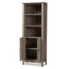 75.4" Derek Wood 2 Door Bookcase Oak - Baxton Studio