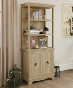 72.32" 3 Open Shelves Adaline Café Library Vertical Bookcase Orchard Oak - Sauder