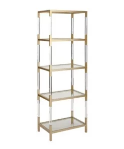 Olivia & May 69" Metal and Acrylic Bookcase Gold - Olivia & May -Bookshelves Sales Shop unnamed file 5187