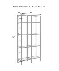 73" 2pc Aimee Narrow Etagere Set Gold - Crosley 10 73" 2pc Aimee Narrow Etagere Set Gold - Crosley -Bookshelves Sales Shop unnamed file 5204