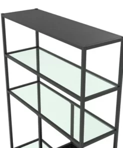 Room & Joy 72" Eos Bookcase Etagere Marble/Glass Black - Room & Joy -Bookshelves Sales Shop unnamed file 5208