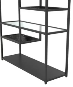 Room & Joy 72" Eos Bookcase Etagere Marble/Glass Black - Room & Joy -Bookshelves Sales Shop unnamed file 5209