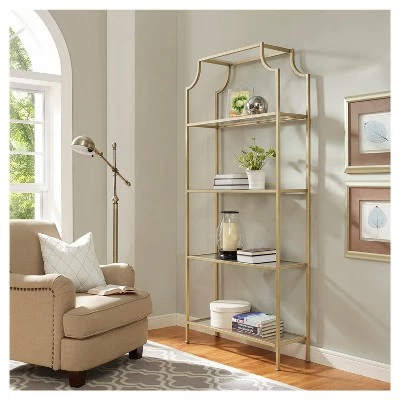 80.5" Aimee Etagere Gold - Crosley 3 80.5" Aimee Etagere Gold - Crosley