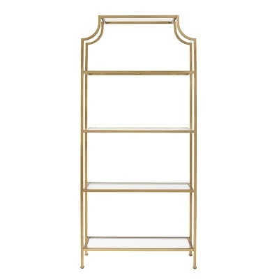 80.5" Aimee Etagere Gold - Crosley 7 80.5" Aimee Etagere Gold - Crosley - Image 5