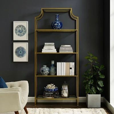 80.5" Aimee Etagere Gold - Crosley 8 80.5" Aimee Etagere Gold - Crosley - Image 6