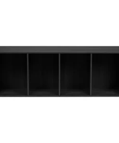 IRIS 4 Tier Tall Freestanding Wood Storage Bookshelf Shelf Shelving Unit, Black