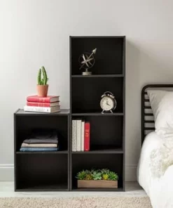 IRIS 4 Tier Tall Freestanding Wood Storage Bookshelf Shelf Shelving Unit, Black -Bookshelves Sales Shop unnamed file 525