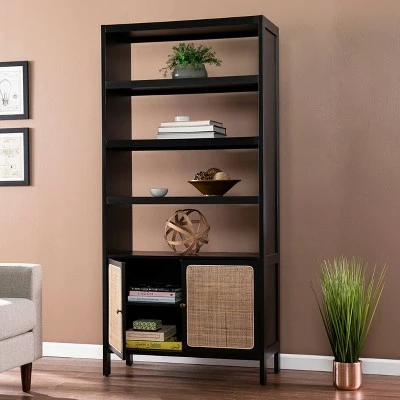 74" Groveholme Bookcase/Storage Shelf Black/Gold - Aiden Lane 4 74" Groveholme Bookcase/Storage Shelf Black/Gold - Aiden Lane - Image 2