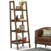 72"x24" Hawkins Solid Wood Ladder Shelf with Storage - Wyndenhall Medium Saddle Brown -Bookshelves Sales Shop unnamed file 5288