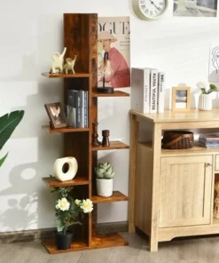 Costway 8-shelf Bookcase Freestanding Tree shelf Display Storage Stand BlackWhite -Bookshelves Sales Shop unnamed file 529