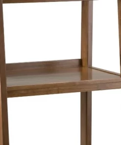 72"x24" Hawkins Solid Wood Ladder Shelf with Storage - Wyndenhall Medium Saddle Brown -Bookshelves Sales Shop unnamed file 5292