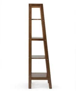 72"x24" Hawkins Solid Wood Ladder Shelf with Storage - Wyndenhall Medium Saddle Brown -Bookshelves Sales Shop unnamed file 5293