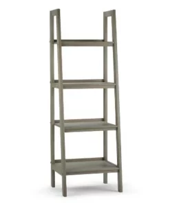 72"x24" Hawkins Solid Wood Ladder Shelf with Storage - Wyndenhall Medium Saddle Brown -Bookshelves Sales Shop unnamed file 5297