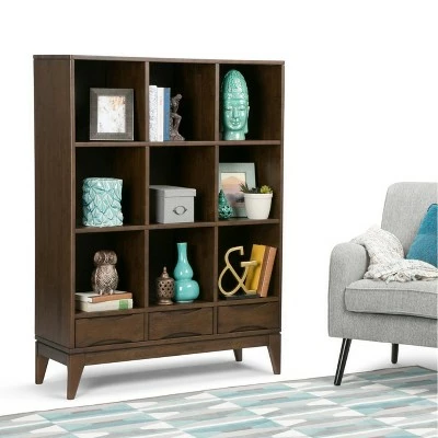 57" Pearson Solid Hardwood Cube Storage with Drawers Walnut Brown - WyndenHall 3 57" Pearson Solid Hardwood Cube Storage with Drawers Walnut Brown - WyndenHall