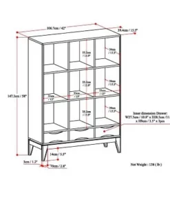 57" Pearson Solid Hardwood Cube Storage with Drawers Walnut Brown - WyndenHall 19 57" Pearson Solid Hardwood Cube Storage with Drawers Walnut Brown - WyndenHall -Bookshelves Sales Shop unnamed file 5309