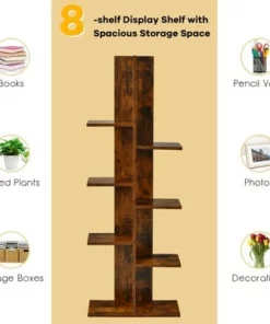 Costway 8-shelf Bookcase Freestanding Tree shelf Display Storage Stand BlackWhite -Bookshelves Sales Shop unnamed file 531