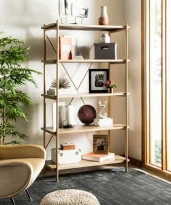 Rigby 5 Tier Etagere - Safavieh Gold Liquid/black