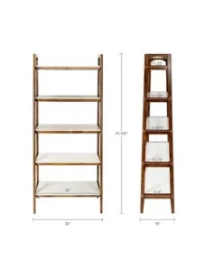 Madison Park 74" Avenu Shelf - Pecan/Off White -Bookshelves Sales Shop unnamed file 5321