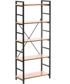 Fabulaxe Industrial Style 5 Shelf Wood and Metal Bookcase -Bookshelves Sales Shop unnamed file 5323