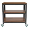 Flash Furniture Livingston Collection 30"W Rolling Storage Cart with Metal Wheels in Brown Oak Wood Grain Finish -Bookshelves Sales Shop unnamed file 5338