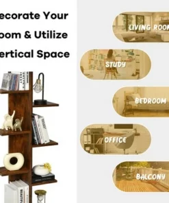 Costway 8-shelf Bookcase Freestanding Tree shelf Display Storage Stand BlackWhite -Bookshelves Sales Shop unnamed file 534