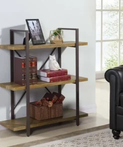 35.5" x 40" Three Level Rustic Shelving Unit - Danya B.