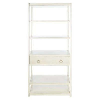 70" Johni 1 Drawer and 5 Shelves Etagere - Safavieh Antique White 14 70" Johni 1 Drawer and 5 Shelves Etagere - Safavieh Antique White - Image 12
