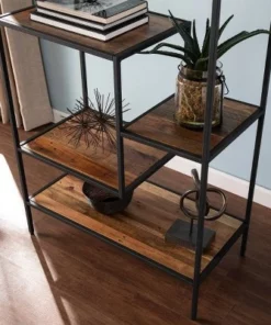58.75" Thropel Reclaimed Wood Etagere Natural/Gray - Aiden Lane