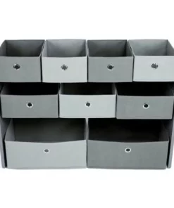 Camden Fabric Toy Organizer with 9 Storage Bins Gray - Humble Crew