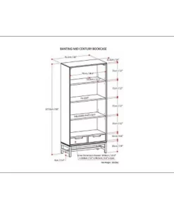 66"x30" Devlin Mid-Century Bookshelf Walnut Brown - WyndenHall -Bookshelves Sales Shop unnamed file 5411