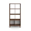 66" High Modern Cube Bookcase - HON BASYX Walnut