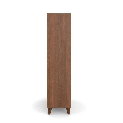 66" High Modern Cube Bookcase - HON BASYX Walnut 5 66" High Modern Cube Bookcase - HON BASYX Walnut - Image 3