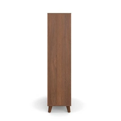 66" High Modern Cube Bookcase - HON BASYX Walnut 6 66" High Modern Cube Bookcase - HON BASYX Walnut - Image 4