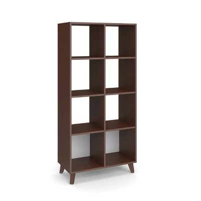 66" High Modern Cube Bookcase - HON BASYX Walnut 9 66" High Modern Cube Bookcase - HON BASYX Walnut - Image 7