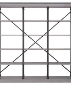 84" Belvidere 5 Shelf Wide Bookshelf - Inspire Q Ivory White