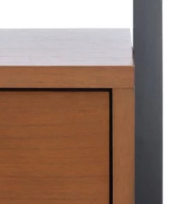 71.96" Vlad 3 Shelves and 1 Door Etagere Natural/Charcoal - Safavieh -Bookshelves Sales Shop unnamed file 5456