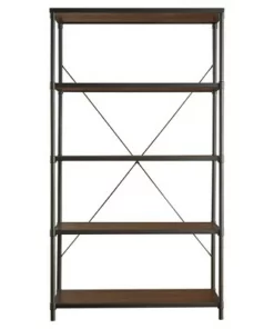 72" Webster 4 Shelf Mixed Media Bookshelf Black - Inspire Q
