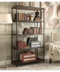 72" Webster 4 Shelf Mixed Media Bookshelf Black - Inspire Q -Bookshelves Sales Shop unnamed file 5480