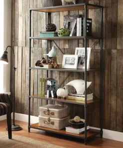 72" Webster 4 Shelf Mixed Media Bookshelf Black - Inspire Q -Bookshelves Sales Shop unnamed file 5481