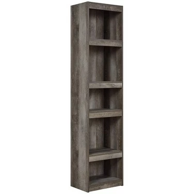71.97" 5 Tier Wooden Pier with Adjustable Shelves - Benzara Gray 6 71.97" 5 Tier Wooden Pier with Adjustable Shelves - Benzara Gray - Image 4