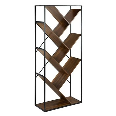 68" Anti Gravity Inverted V Bookshelf - Saracina Home Dark Walnut -Bookshelves Sales Shop unnamed file 5528