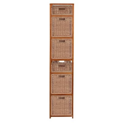 67" Flip Flop Square Folding Bookcase with Wicker Storage Baskets - Regency Oak/natural -Bookshelves Sales Shop unnamed file 5535