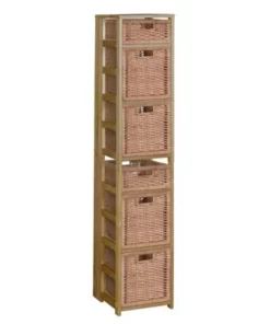 67" Flip Flop Square Folding Bookcase with Wicker Storage Baskets - Regency Oak/natural 18 67" Flip Flop Square Folding Bookcase with Wicker Storage Baskets - Regency Oak/natural -Bookshelves Sales Shop unnamed file 5541