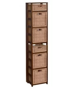67" Flip Flop Square Folding Bookcase with Wicker Storage Baskets - Regency Oak/natural 19 67" Flip Flop Square Folding Bookcase with Wicker Storage Baskets - Regency Oak/natural -Bookshelves Sales Shop unnamed file 5542