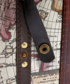 Okuna Outpost Wooden Travel Wine Bottle Box for Storage, World Map Design, 11 x 8.5 x 9.8 in. -Bookshelves Sales Shop unnamed file 5555