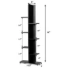 Costway 7-Tier Bookshelf Bookcase Plant Display Shelf Rack Storage Holder Wooden Black