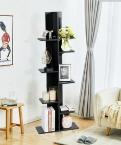 Costway 7-Tier Bookshelf Bookcase Plant Display Shelf Rack Storage Holder Wooden Black -Bookshelves Sales Shop unnamed file 558