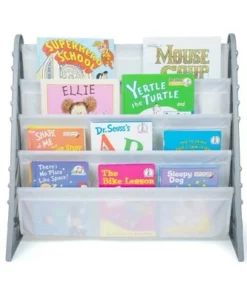 Kids' 4 Tier Bookshelf Organizer Gray/White - Humble Crew -Bookshelves Sales Shop unnamed file 567