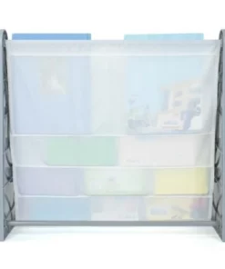 Kids' 4 Tier Bookshelf Organizer Gray/White - Humble Crew -Bookshelves Sales Shop unnamed file 568